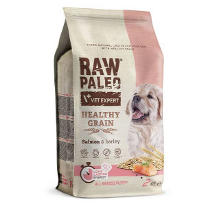 RAW PALEO HG PUPPY SALMON sausā barība kucēniem Lasis, mieži 2kg
